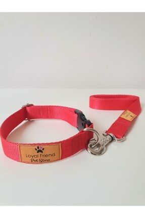 Kırmızı Renk Köpek Boyun Tasma Takım Seti (boyun Ölçüsü 30-45 Cm) KRKBTTS3045