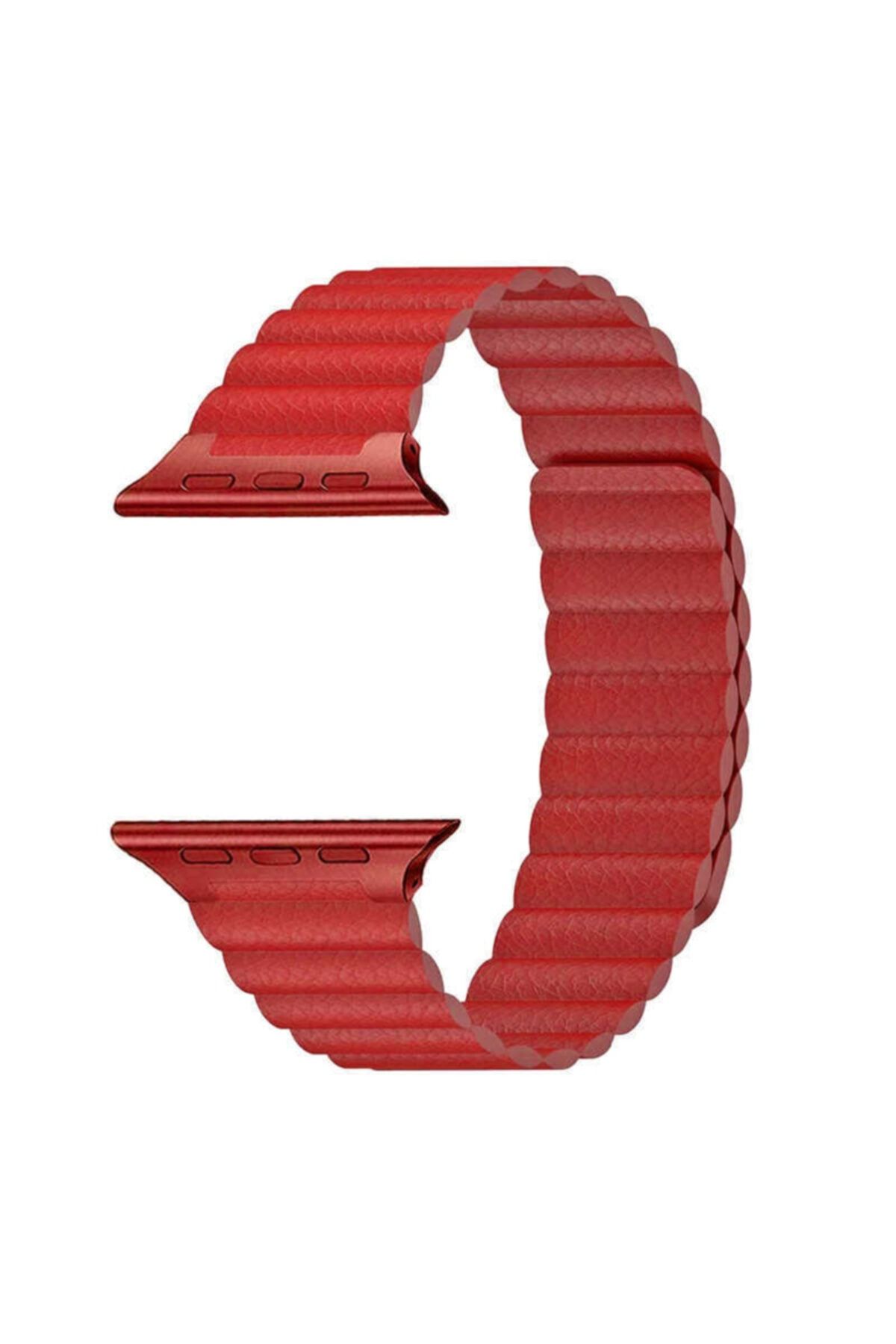Ayzek For Apple Watch 44mm Krd-09 Deri Lop Mıknatıslı Kordon