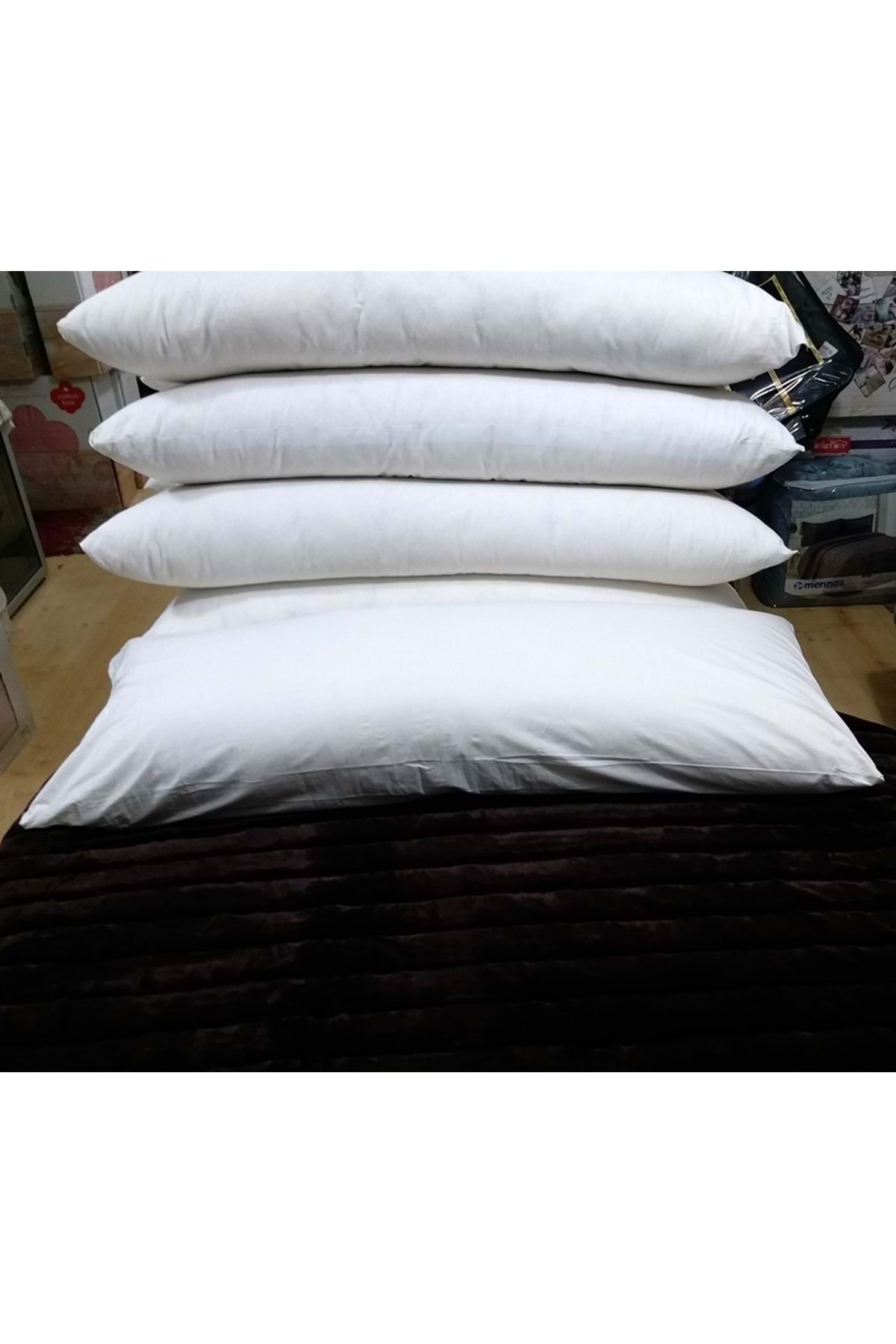 Mandaş Karı Koca Yastığı, Doğal Pamuk Yastık, Uzun Yastık+Yastık Kılıfı (50x130)