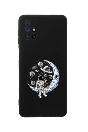Samsung M51 Keyifli Astronot Premium Silikonlu Siyah Telefon Kılıfı MCSAM51LKAST