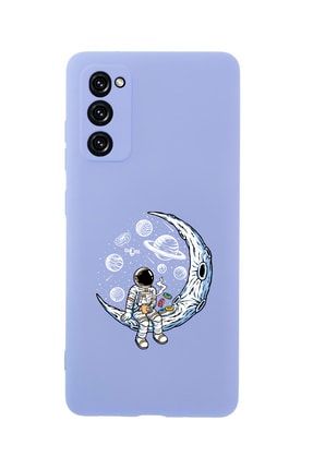 Samsung S20 Fe Keyifli Astronot Premium Silikonlu Lila Telefon Kılıfı MCSAMS20FLKAST