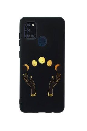 Samsung A21s Ay Evreleri Desenli Premium Silikonlu Siyah Telefon Kılıfı MCSAMA21SLAEVR