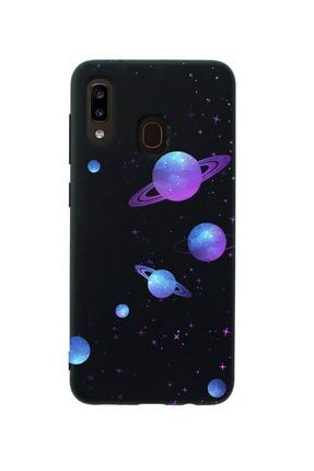 Samsung A30 Galaxy And Stars Premium Silikonlu Siyah Telefon Kılıfı MCSAM30LGASTR