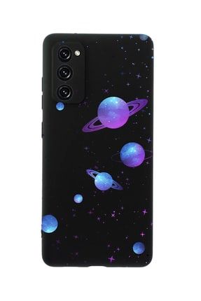 Samsung S20 Fe Galaxy And Stars Premium Silikonlu Siyah Telefon Kılıfı MCSAMS20FLGASTR