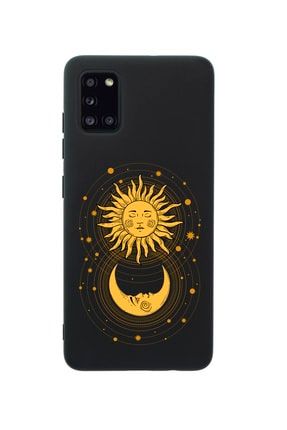 Samsung A31 Moon And Sun Premium Silikonlu Siyah Telefon Kılıfı MCSAMA31LMAS