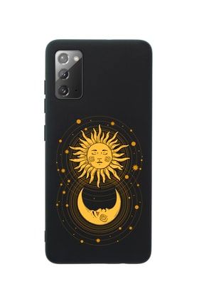 Samsung Note 20 Moon And Sun Premium Silikonlu Siyah Telefon Kılıfı MCSAMN20LMAS