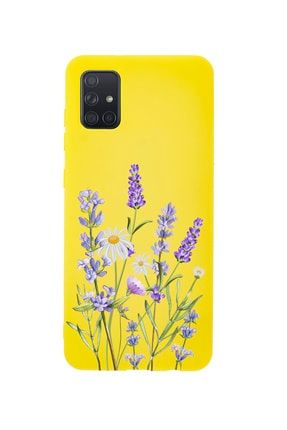 Samsung A71 Lavender Premium Silikonlu Sarı Telefon Kılıfı MCSAMA71LLVN