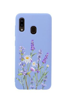 Samsung A30 Lavender Premium Silikonlu Lila Telefon Kılıfı MCSAM30LLVN