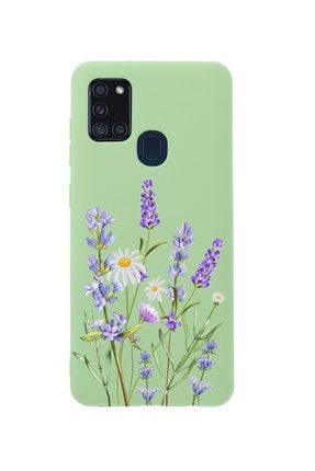 Samsung A21s Lavender Premium Silikonlu Yeşil Telefon Kılıfı MCSAMA21SLLVN