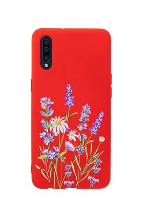 Samsung A50 Lavender Premium Silikonlu Kırmızı Telefon Kılıfı MCSAMA50LLVN