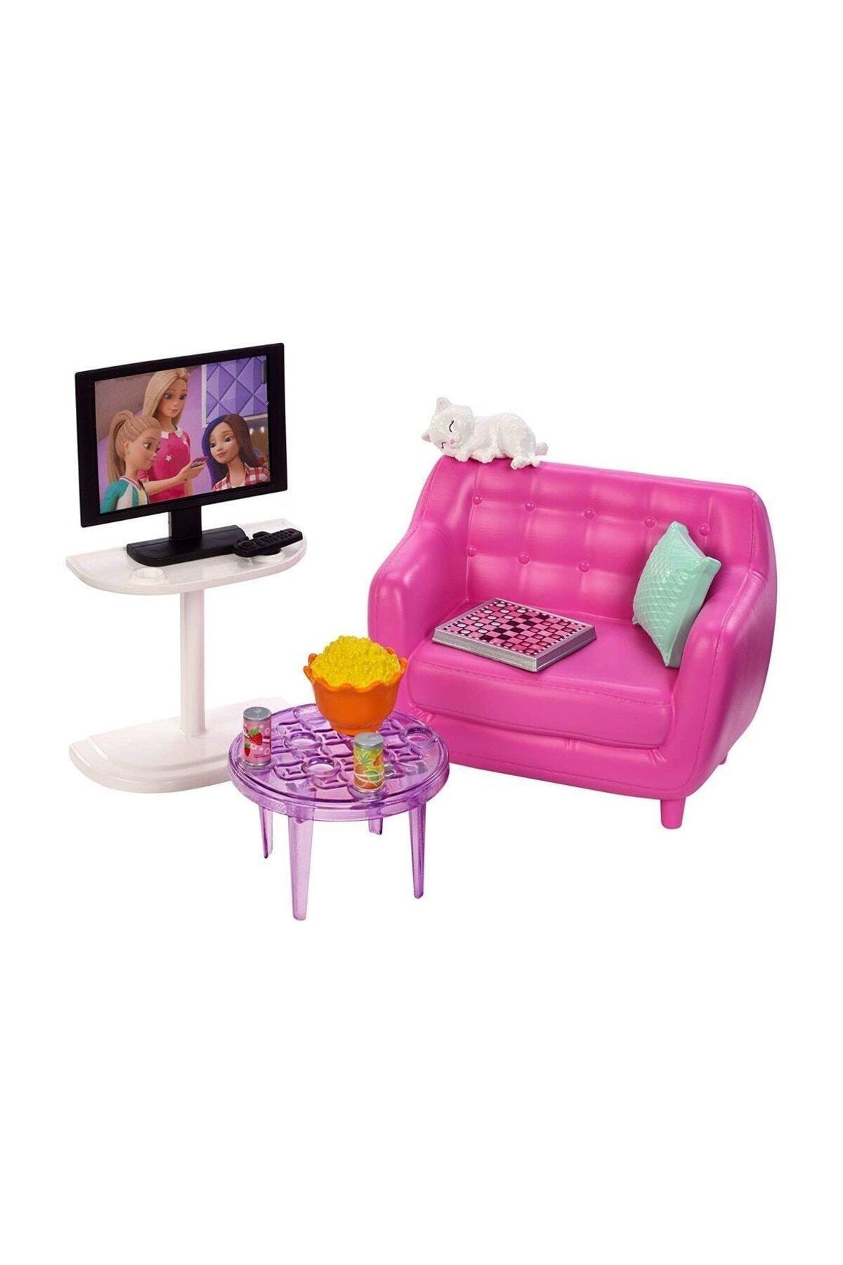 Barbie Ev İçi Dekorasyon Aksesuarları Oturma Odası Seti (FXG36)