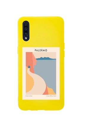 Samsung A50 Palermo Premium Silikonlu Sarı Telefon Kılıfı MCSAMA50LPLR