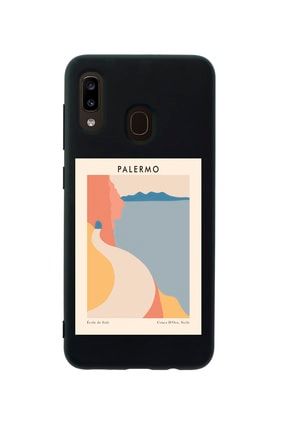 Samsung A20 Palermo Premium Silikonlu Siyah Telefon Kılıfı MCSAMA20LPLR
