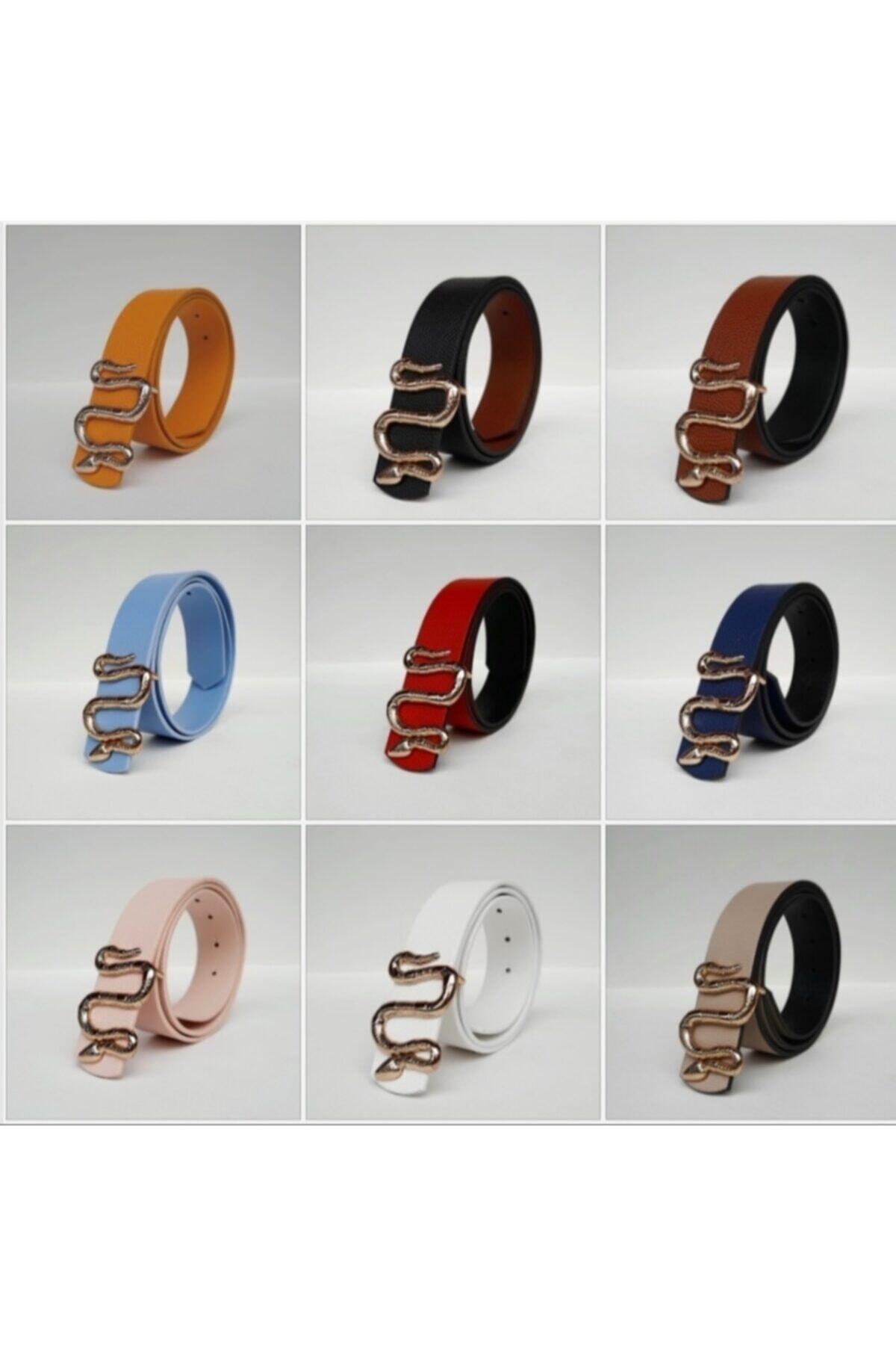 Kemerix-Gold Buckle Snake Powder Belt Women 4