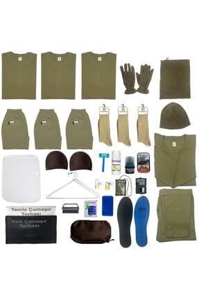 Erkek Haki Temel Kışlık Askeri Malzeme Seti 3 Lü AP1001