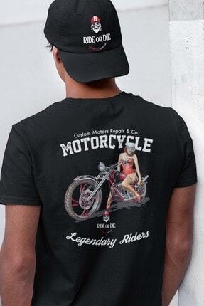 Erkek Motorsiklet Retro Motor Güzeli Süprem Pamuklu T-Shirt BRL-TSS-0203