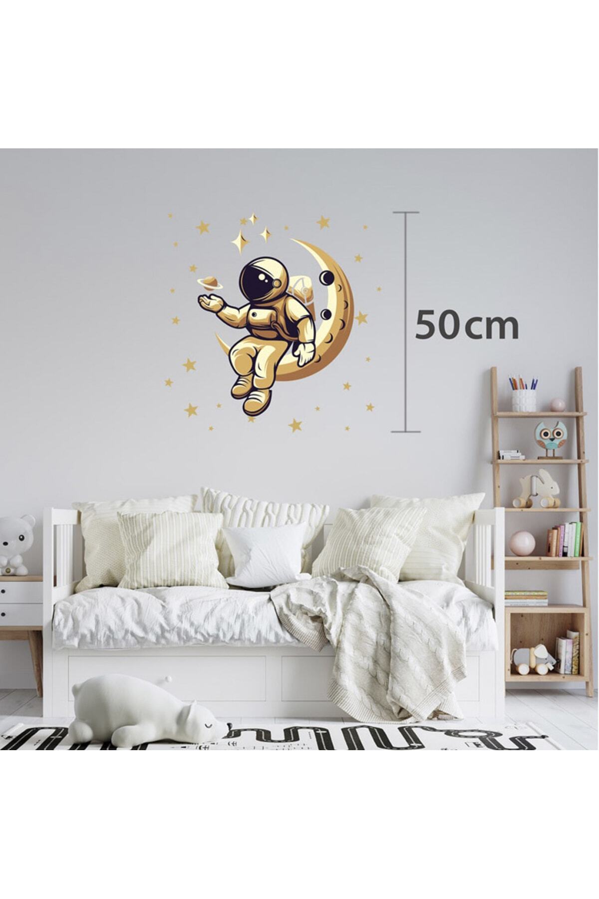 Astronot Ve Yıldızlar Dekoratif Duvar Sticker