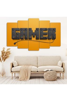 Gamer - 5 Parçalı Dekoratif Tablo OYUN-0190