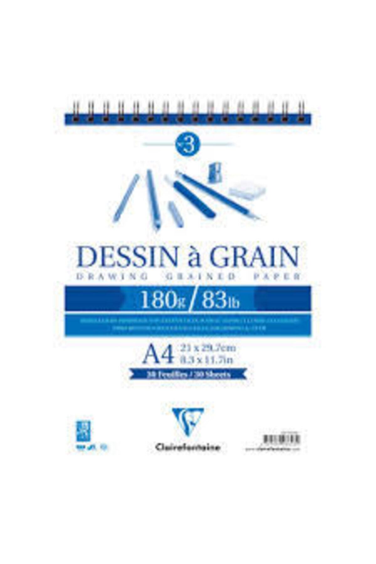 Clairefontaine-Black Pencil Dessin A Grain Spiral Drawing Block 180g 30y A4 1