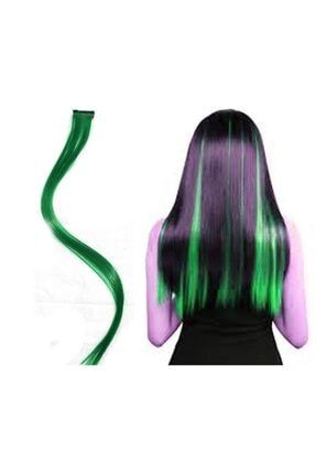 Sentetik Koyu Yeşil Renk Çıtçıtlı Ara Saç 50cm koyu mavi çıtçıtlı saç