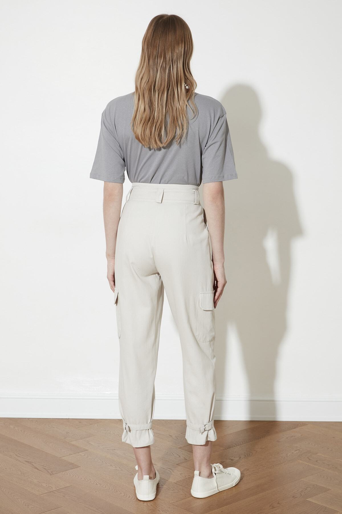 Trendyol Collection-Cargo-Webhose mit Steingürtel TWOSS21PL0138 5