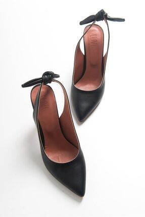 Kadın Siyah Cılt Topuklu Sandalet 101-601