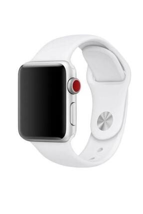 Apple Watch Silikon Kordon Kayış 7 - 6 - Se - 5 - 4 - 3 - 2 - 1 38mm 40mm - Beyaz RBTKN.551