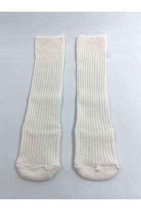 Kız Bebek Beyaz Basic Diz Altı Çorap BAD101