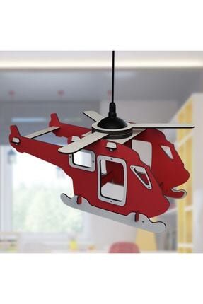 Kırmızı Helikopter Çocuk Odası Bebek Odası Avize Sarkıt Çocuk Hediyesi Kırmızı Helikopter