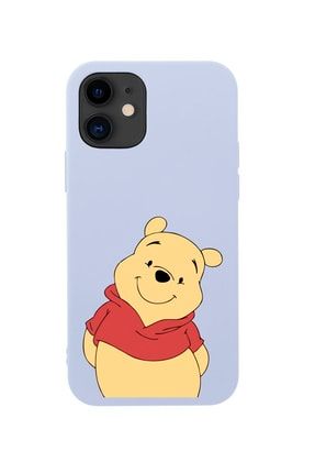 Iphone 12 Sevimli Winnie Pooh Tasarımlı Lila Telefon Kılıfı MCIP12LSWPH