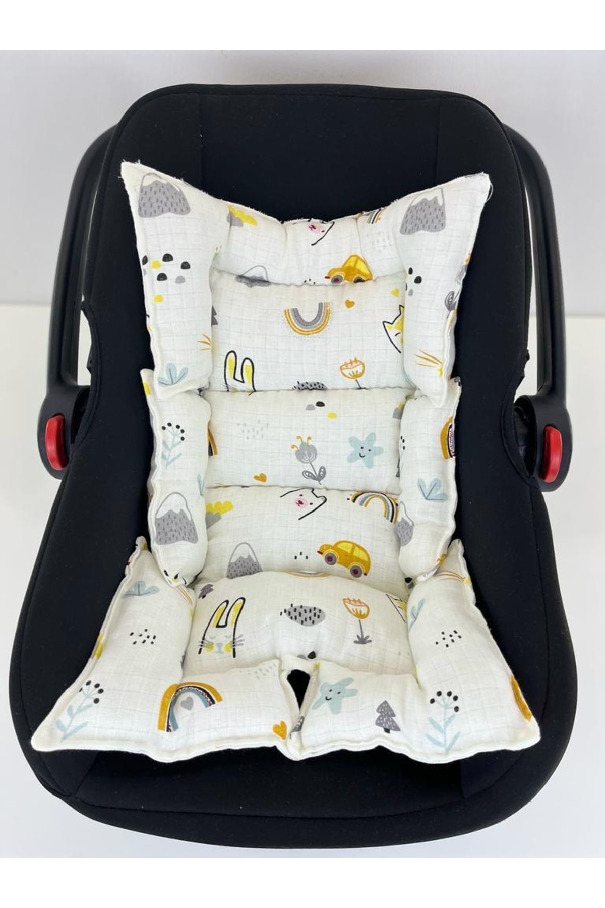 Puro Cotone 4 Kat Müslin Puset Örtüsü Ve Puset Minderi Gri fotoğrafı 3 (önizleme)