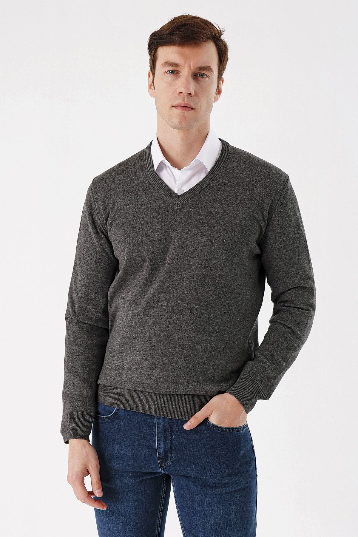 Dark grey shop v neck sweater