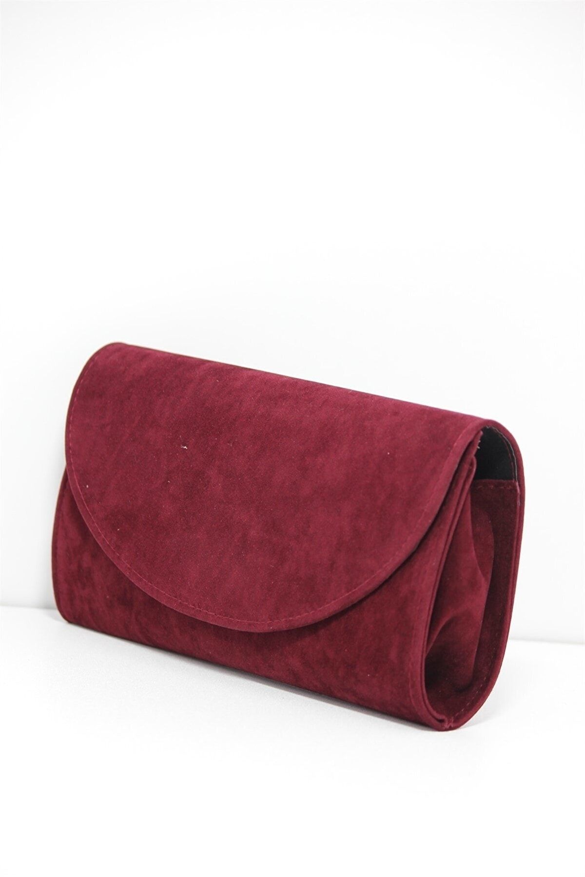 Burgundy suede new arrivals clutch bag
