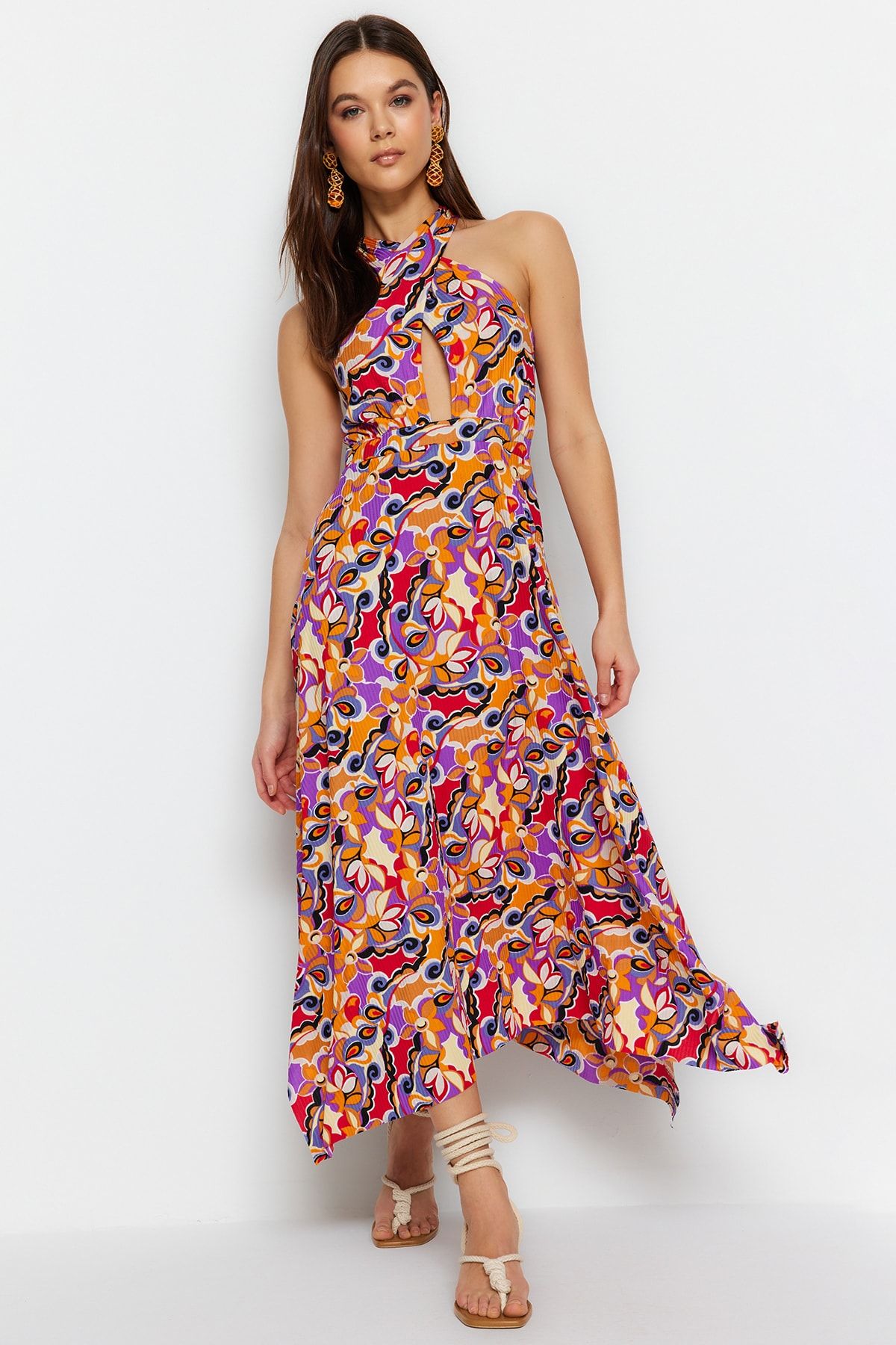 J crew silk maxi sarong discount dress in paisley
