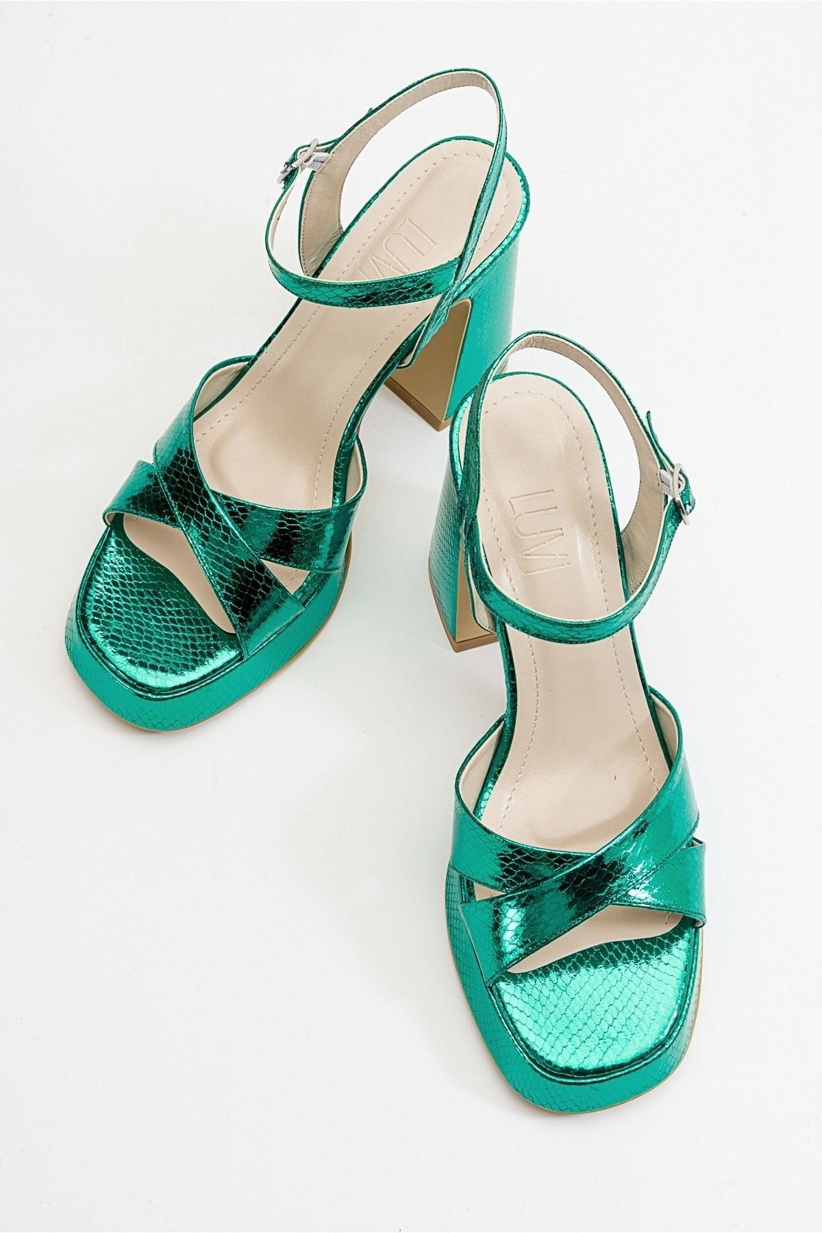 کفش پاشنه کلاسیک سبز زنانه الگوی Lello های Heep luvishoes