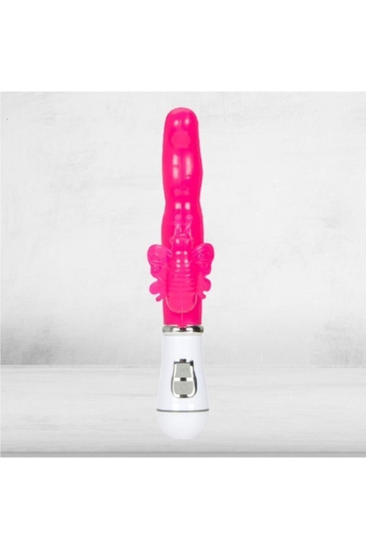 Kelebek Titreşimli Vibratör Dildo Pembe Renk 3