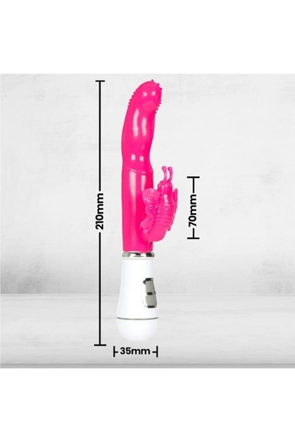 Kelebek Titreşimli Vibratör Dildo Pembe Renk 4
