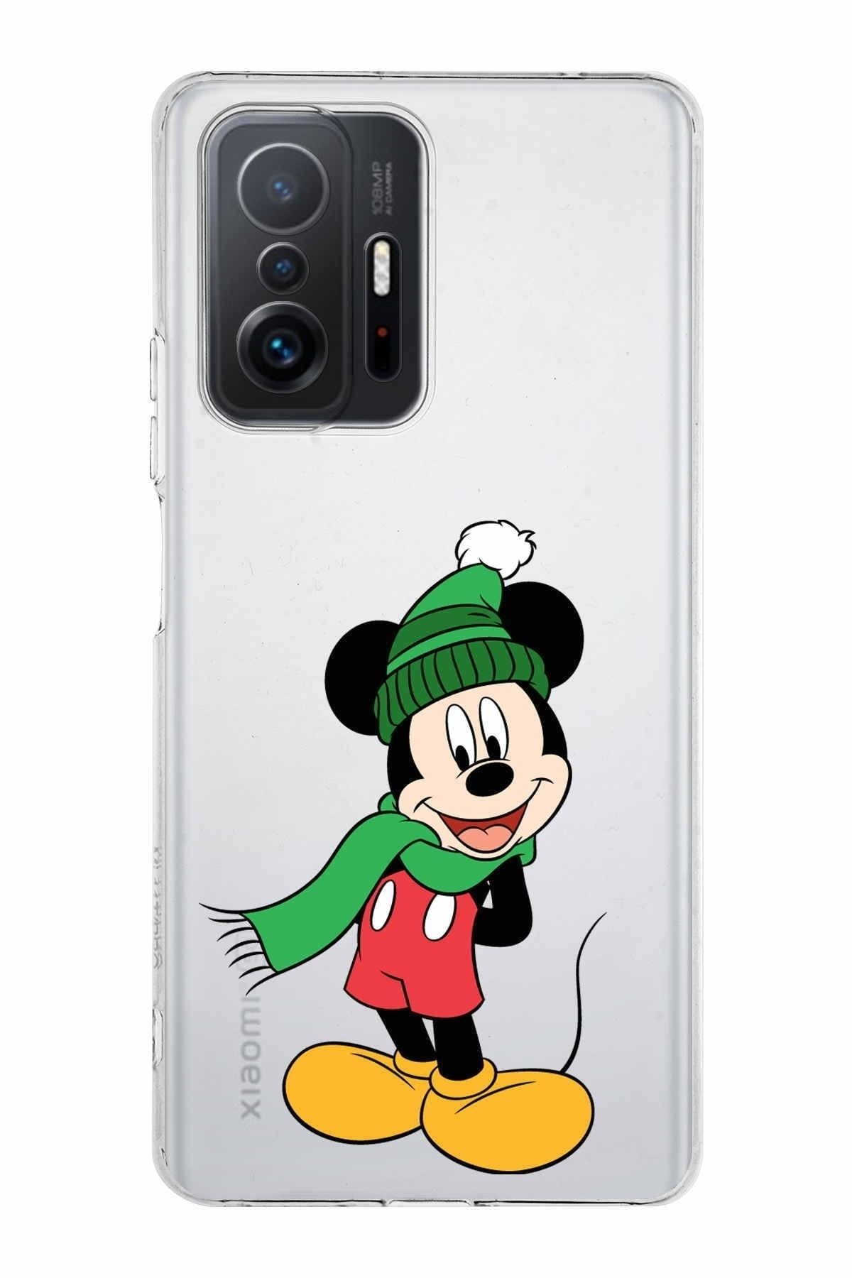 Xiaomi Mi 11t Pro Kamera Korumalı Kapak Mickey Mouse Tasarımlı Şeffaf Kılıf