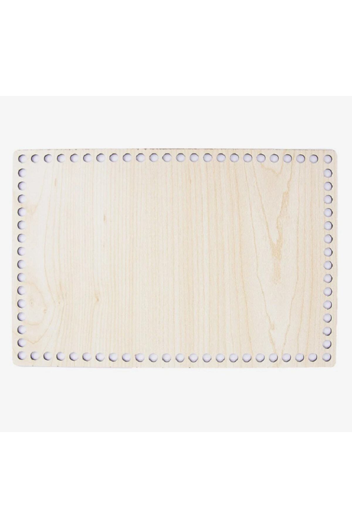 3mm 40 X 30 Wooden Rectangular Basket Tray Mesh Perforated Base Crochet Basket Underplate Base