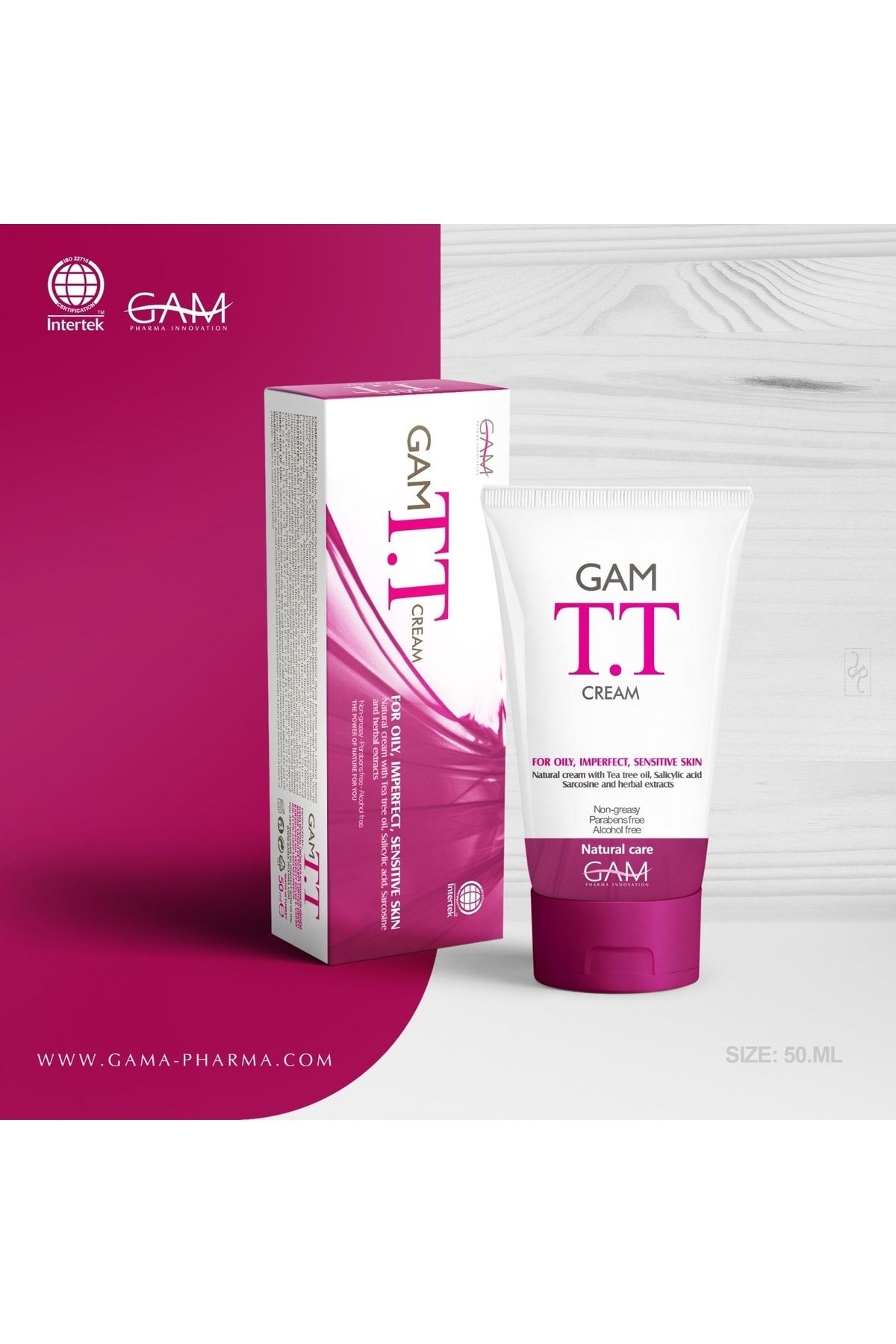 GAM-كريم مرطب للبثور وحب الشباب مع حاوية فيتامين E - Tt50ml للبشرة الدهنية والمشاكل 4