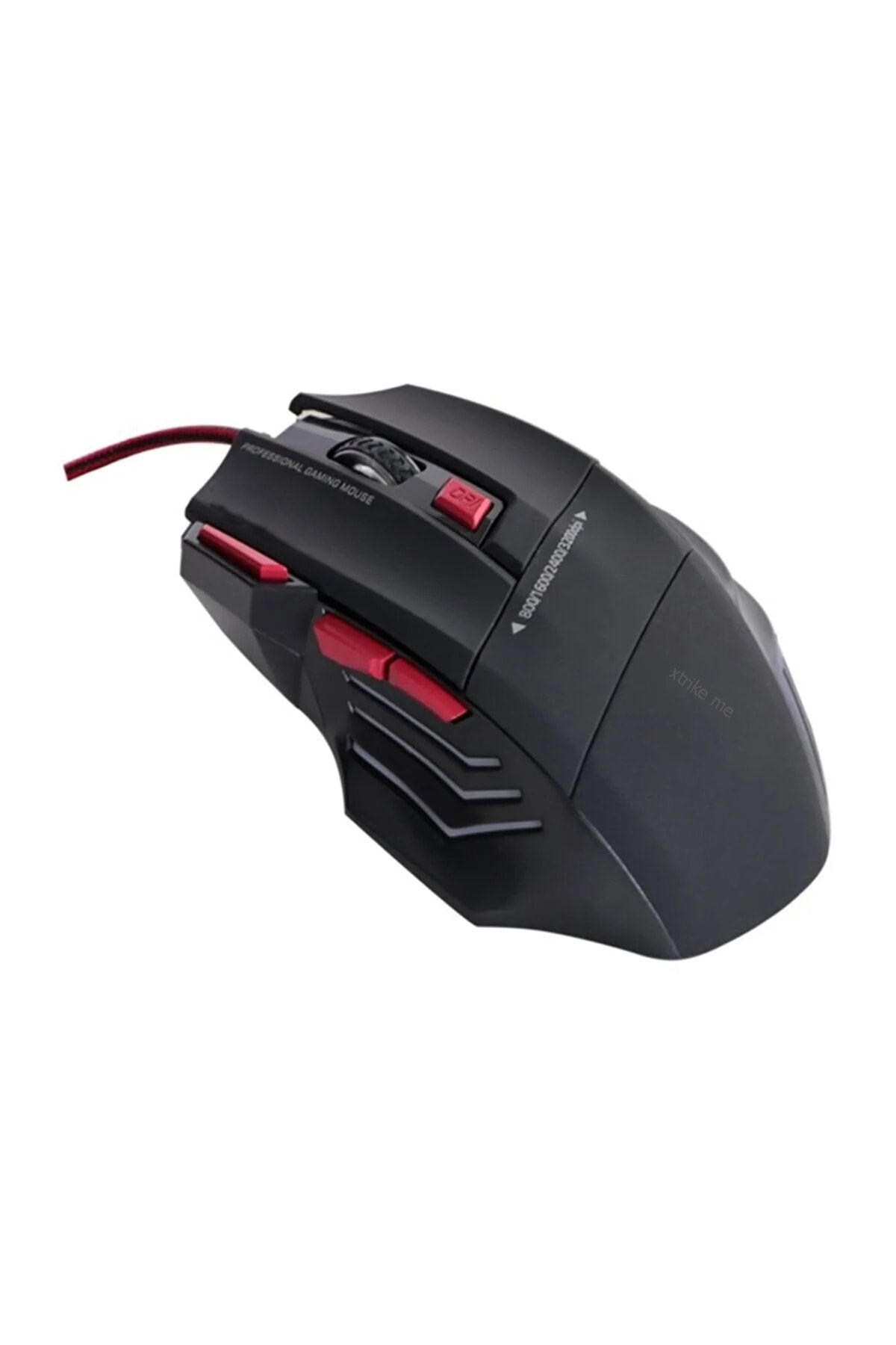 3200dpi Usb Kablolu Kırmızı Siyah Gaming Optik Mouse + Pad Hediyeli