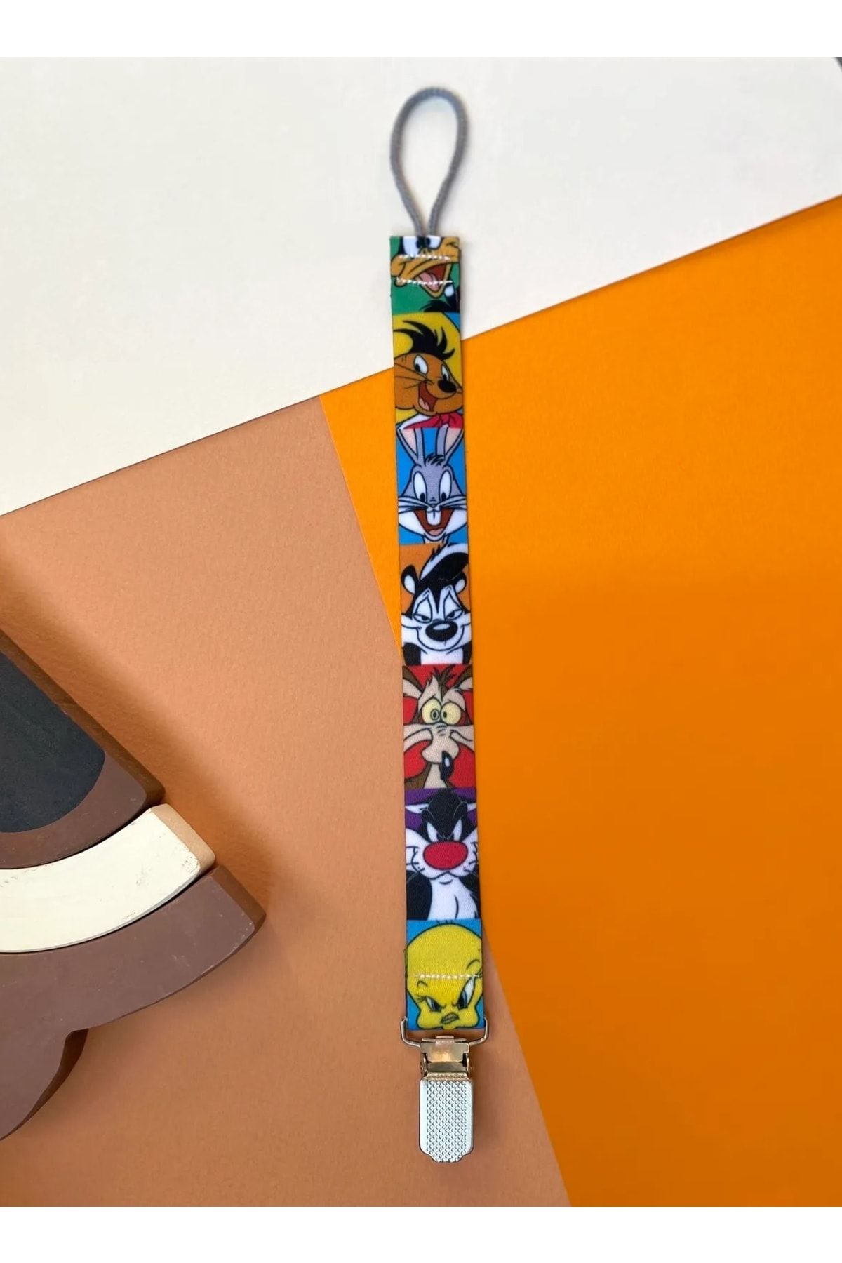 KARAMİLA-Set of 2 Printed Pacifier Straps - Pacifier Chain 3