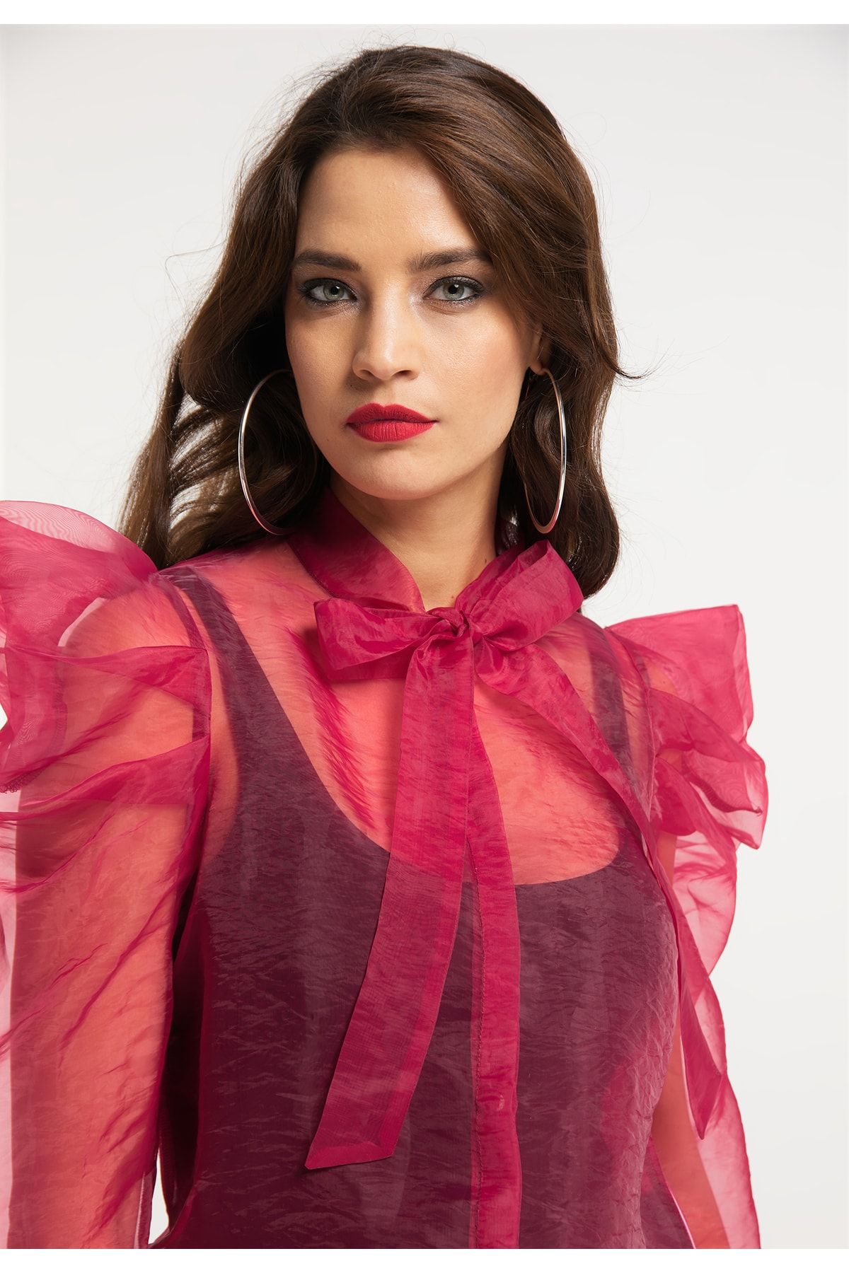 Faina Bluse Rot Regular Fit