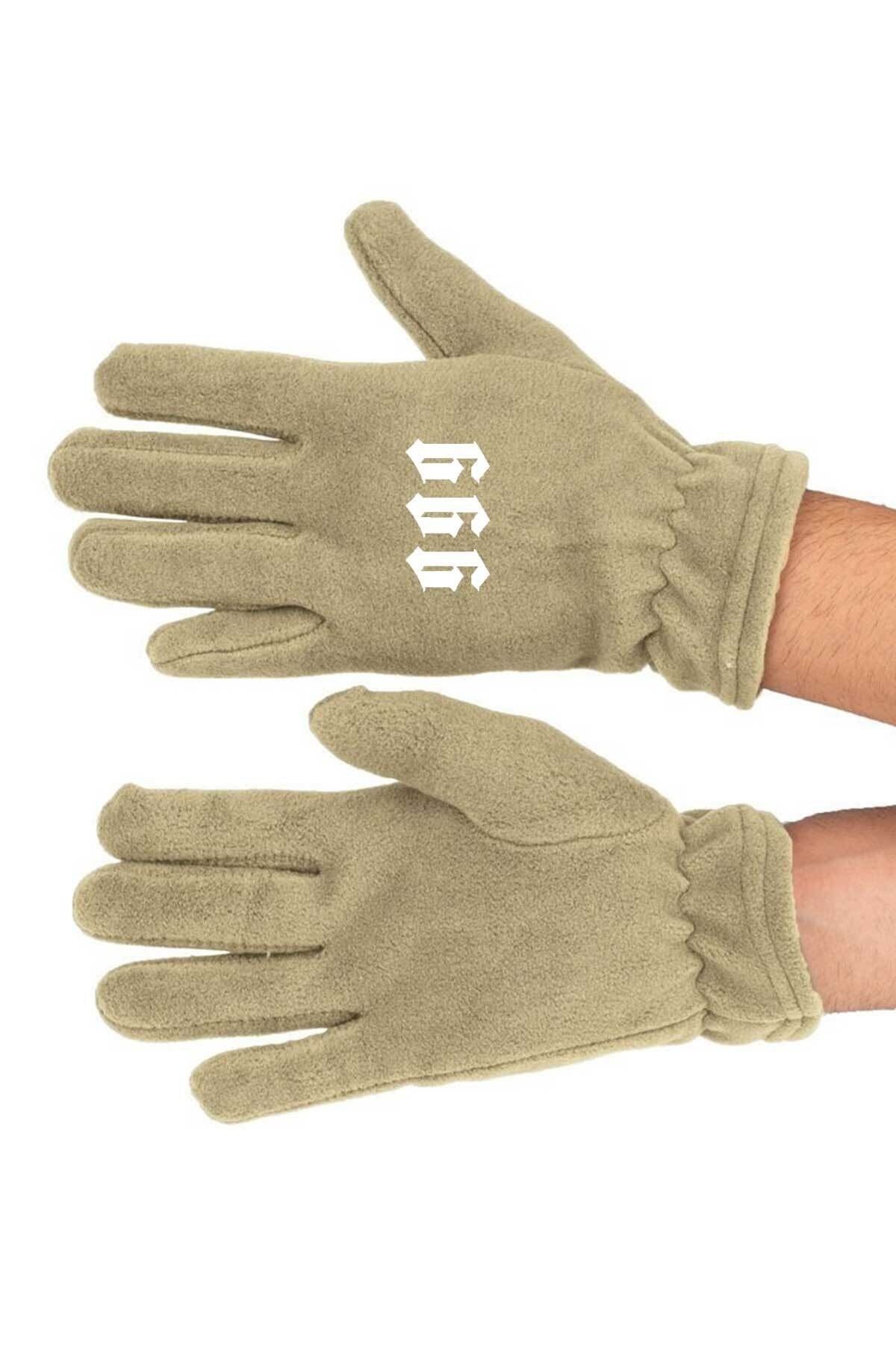 herotasarım-Fleece Snow Mask 666 Figures Long Gloves Set - Bll3505 3