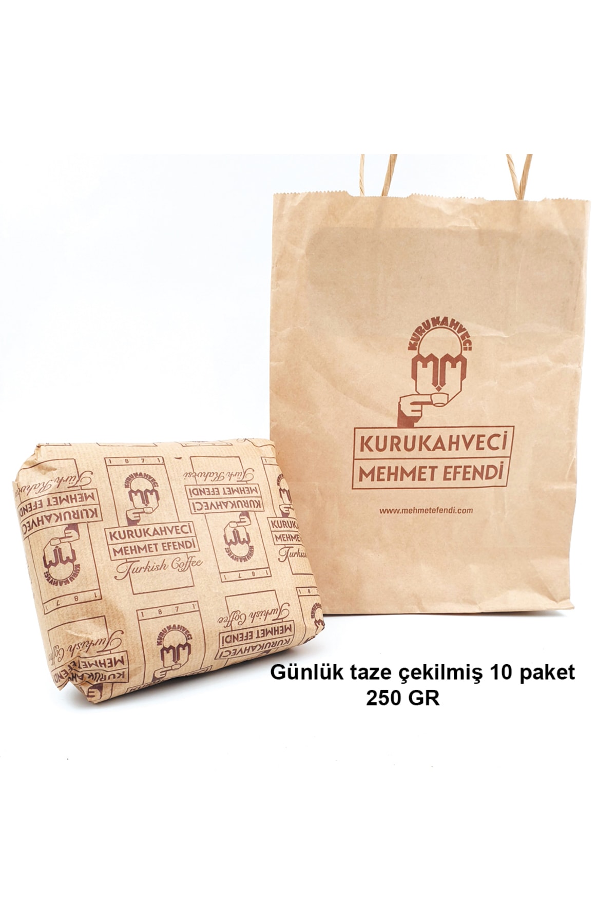 قهوه ترک 250 گرم * 10 بسته (2.5 کیلوگرم قهوه روز آسیاب شده) از برند Kurukahveci Mehmet Efendi Mahdumları