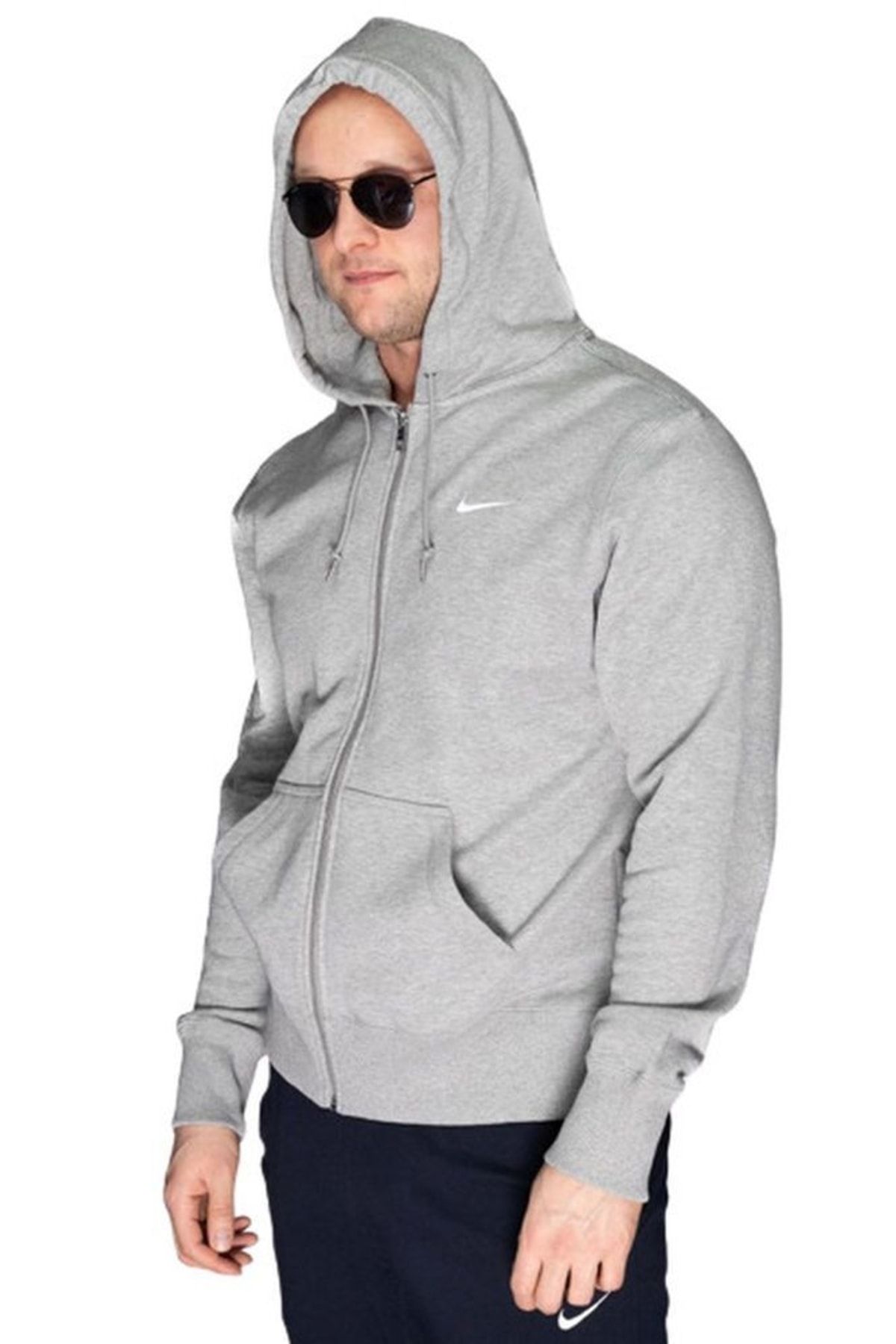 Gray nike top zip up hoodie