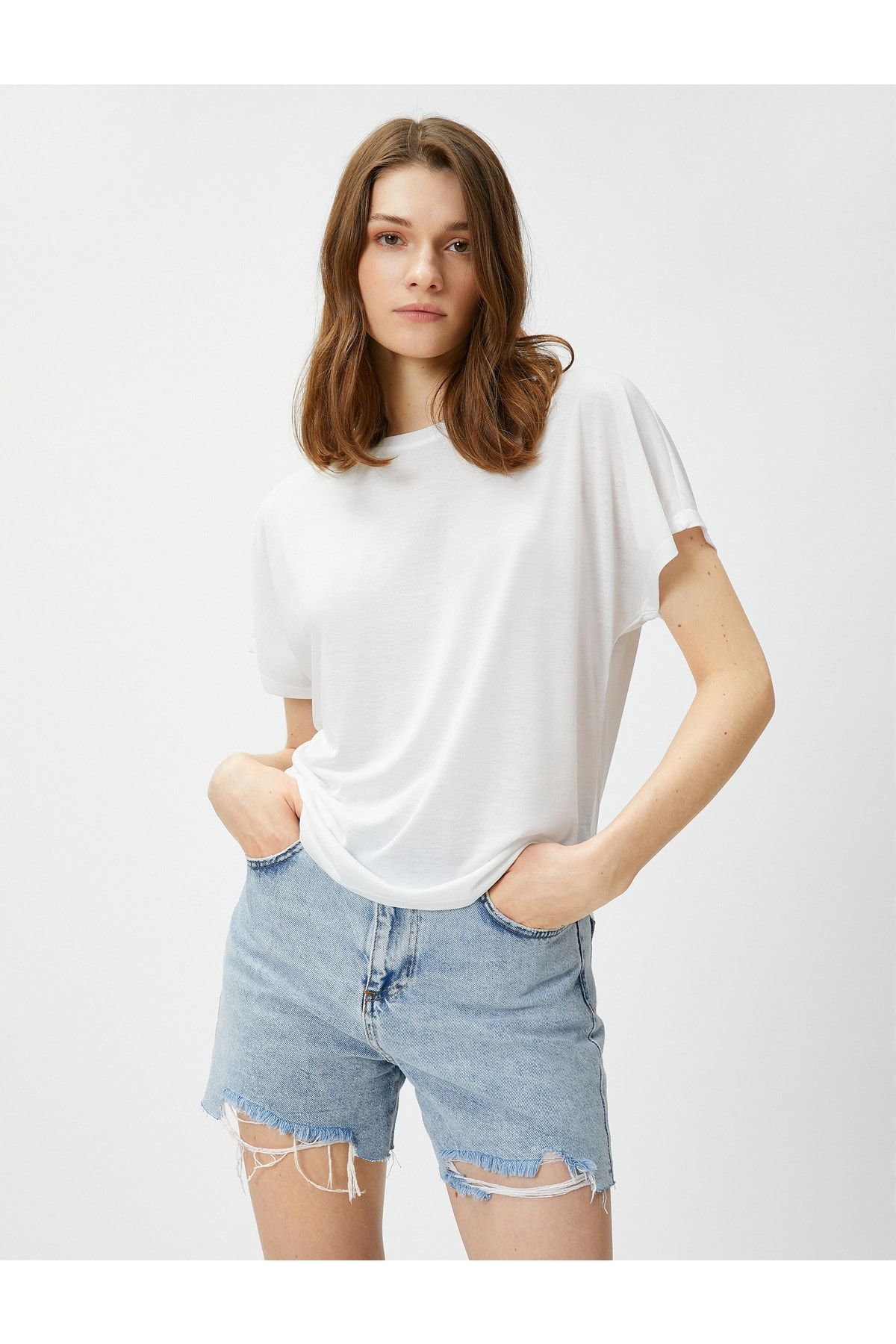 Koton T-Shirt Weiß Regular Fit