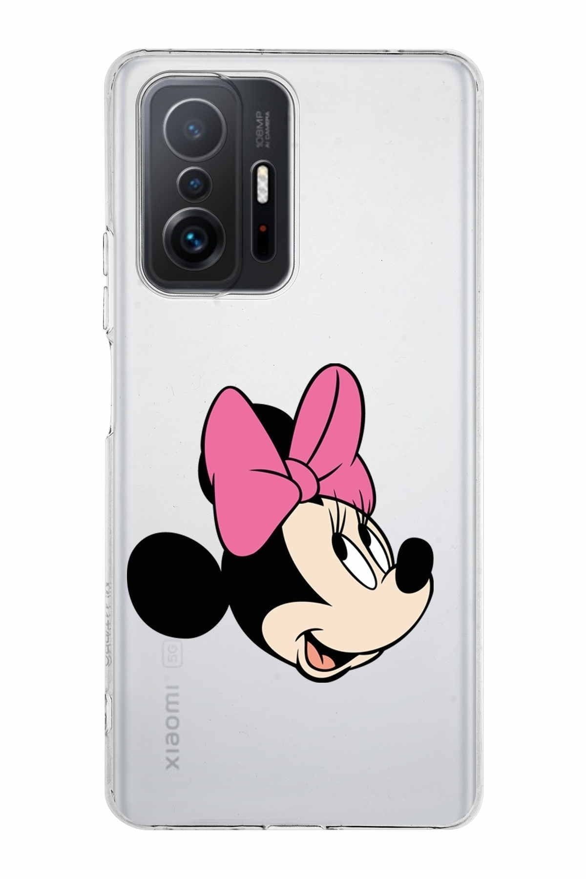 Xiaomi Mi 11t Pro Kamera Korumalı Kapak Minnie Mouse Tasarımlı Şeffaf Kılıf