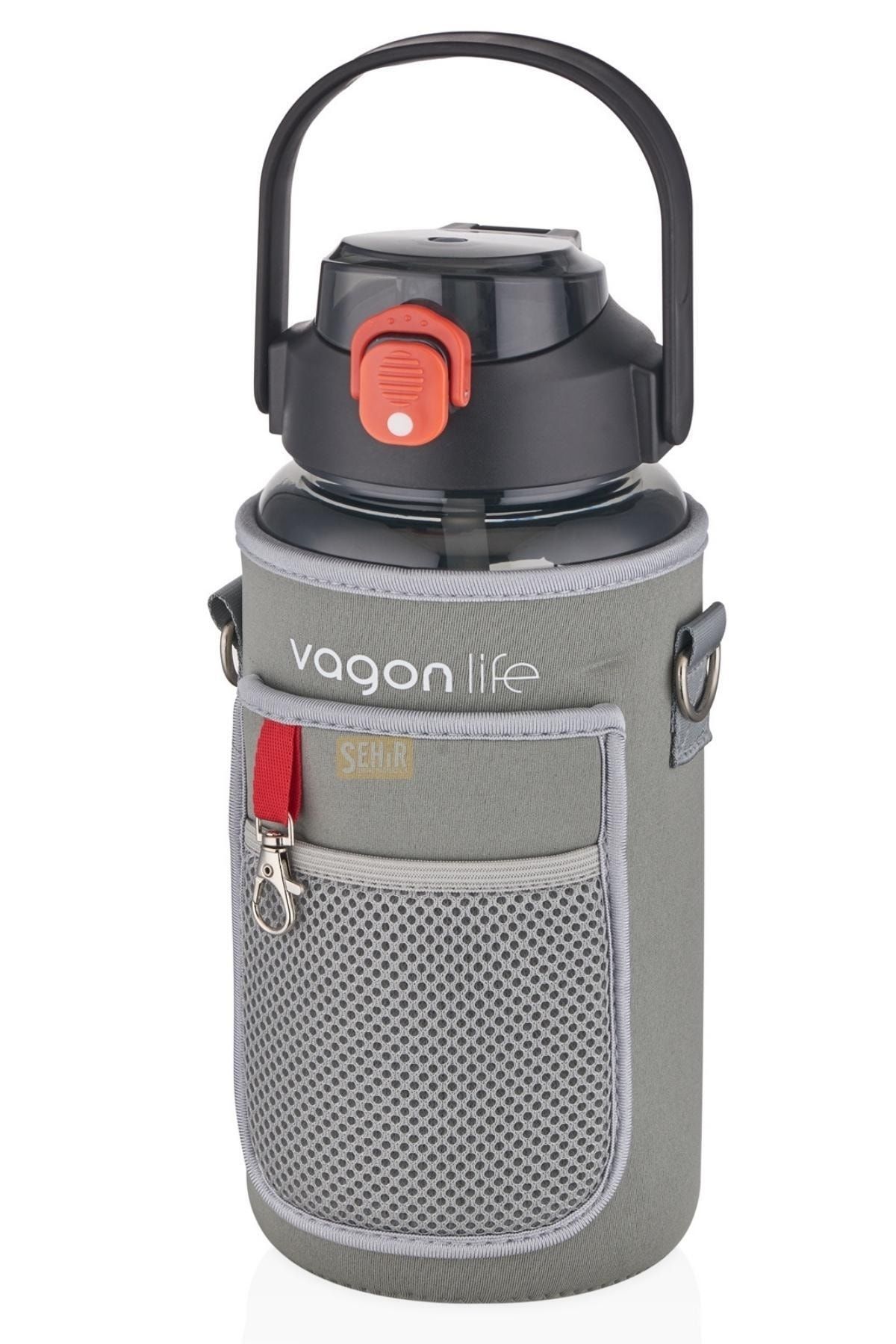 قمقمه ورزشی خاکستری 1500ml pipetli دستگیره اورجینال Vagonlife