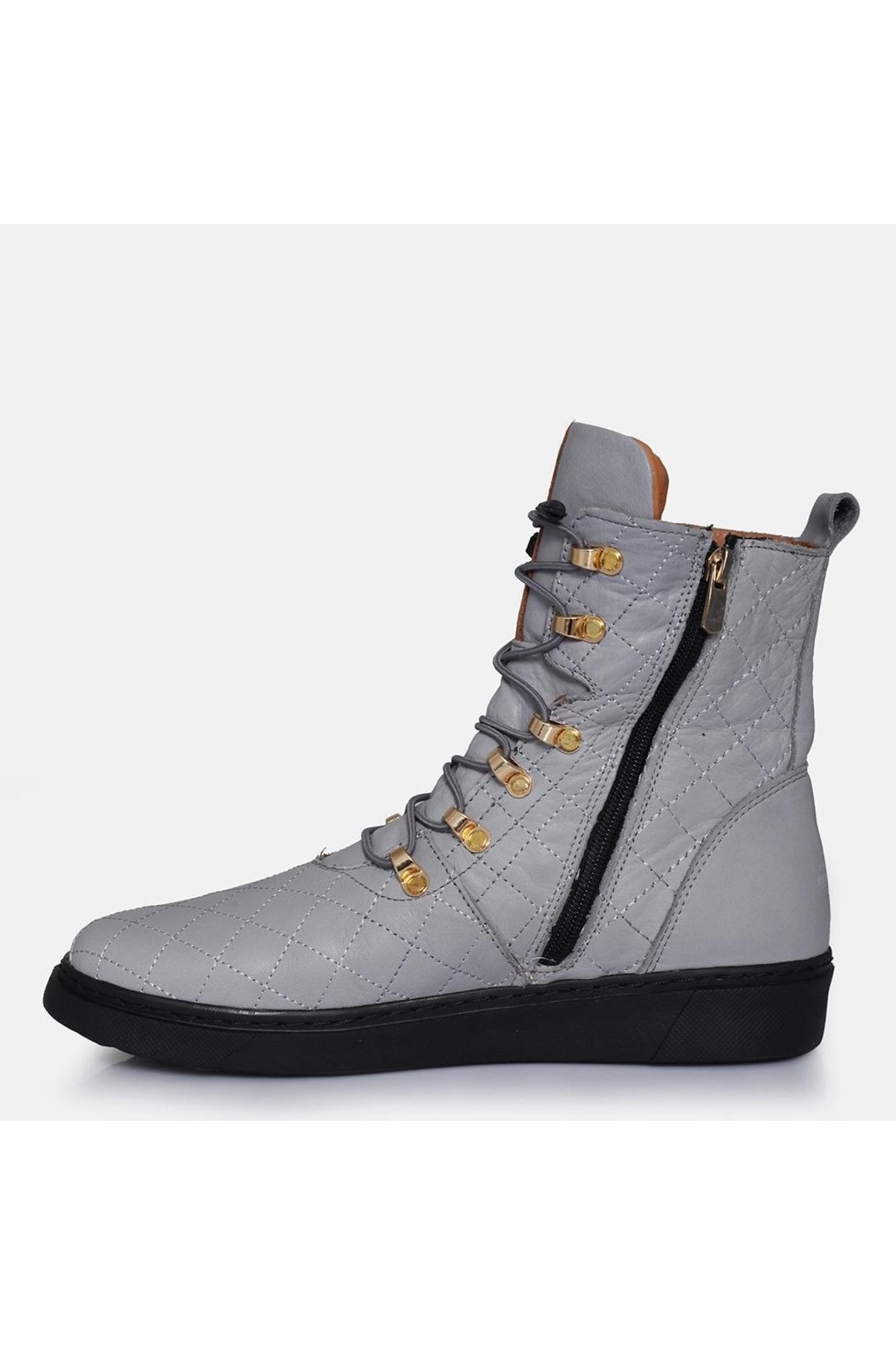 37Numara-Large Size Women's Genuine Leather Boots 41-42-43-44-45 Gray 6